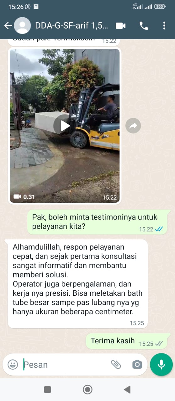 testimoni sewa forklift 1
